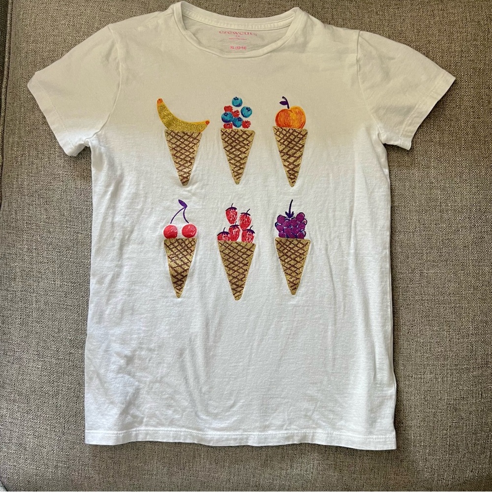 Crewcuts Ice Cream Cone Graphic Kids T-Shirt - White